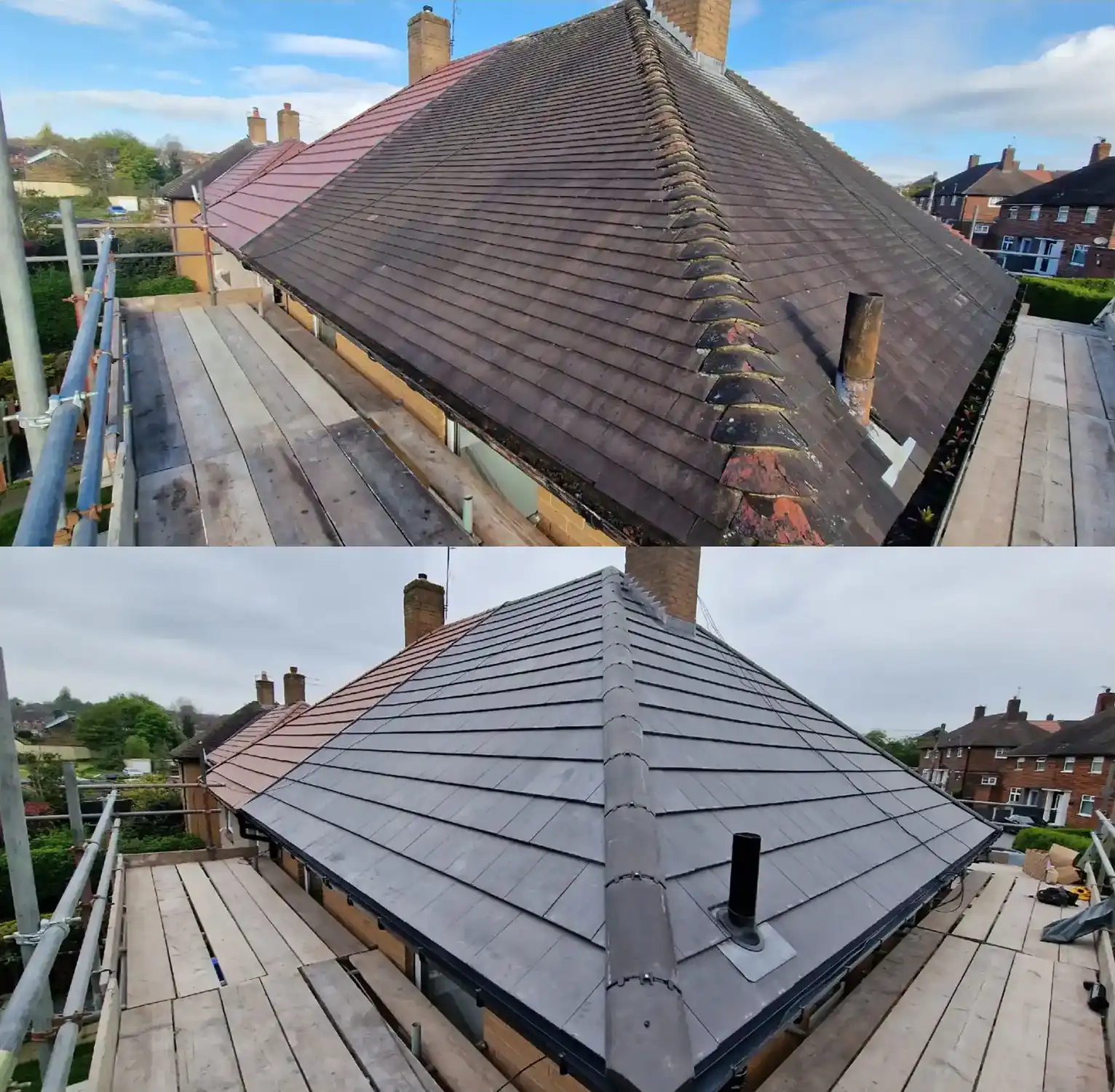 new roof before and after